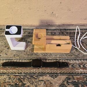 apple watch series 1 with accessories Charging Ports Plastic And Wood. FOR PARTS